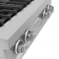 ZLINE Kitchen And Bath ZLINE 30 In. Porcelain Gas Stovetop With 4 Gas Burners (RT30) Available With Brass Burners