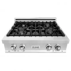 ZLINE Kitchen And Bath ZLINE 30 In. Porcelain Gas Stovetop With 4 Gas Burners (RT30) Available With Brass Burners