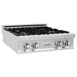 ZLINE Kitchen And Bath ZLINE 30 In. Porcelain Gas Stovetop With 4 Gas Burners (RT30) Available With Brass Burners