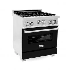 ZLINE Kitchen And Bath ZLINE 30 In. 4.0 Cu. Ft. Range With Gas Stove And Gas Oven In DuraSnow Stainless Steel With Color Door Options (RGS-SN-30) Shop By Brand