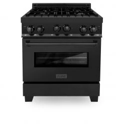ZLINE Kitchen And Bath ZLINE 30 In. 4.0 Cu. Ft. Range With Gas Stove And Gas Oven In Black Stainless Steel (RGB-30)