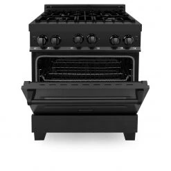 ZLINE Kitchen And Bath ZLINE 30 In. 4.0 Cu. Ft. Range With Gas Stove And Gas Oven In Black Stainless Steel (RGB-30)