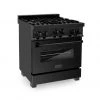 ZLINE Kitchen And Bath ZLINE 30 In. 4.0 Cu. Ft. Range With Gas Stove And Gas Oven In Black Stainless Steel (RGB-30)