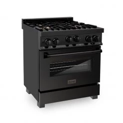 ZLINE Kitchen And Bath ZLINE 30 In. 4.0 Cu. Ft. Range With Gas Stove And Gas Oven In Black Stainless Steel (RGB-30)