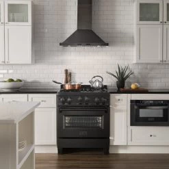 ZLINE Kitchen And Bath ZLINE 30 In. 4.0 Cu. Ft. Range With Gas Stove And Gas Oven In Black Stainless Steel (RGB-30)