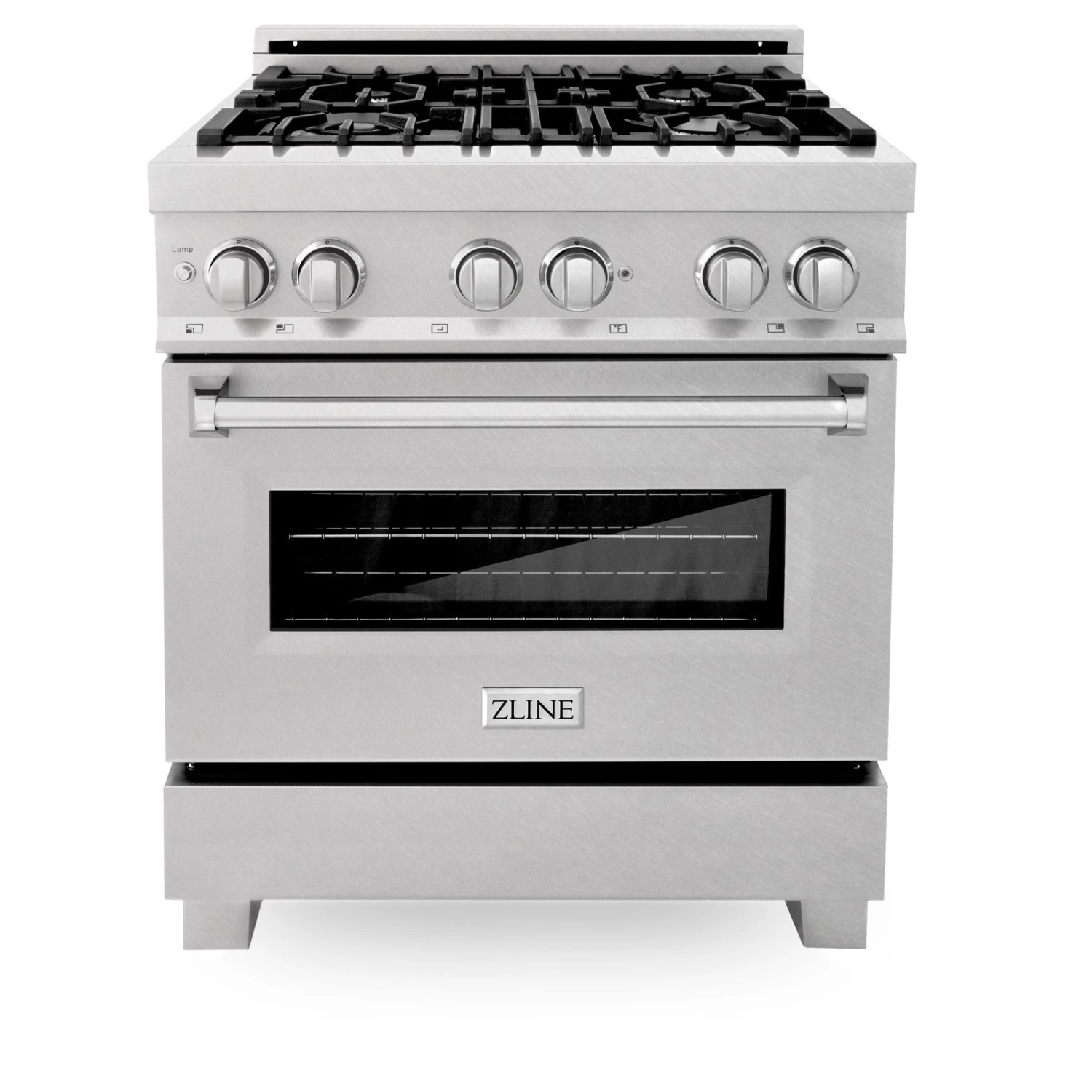 ZLINE Kitchen And Bath ZLINE 30 In. 4.0 Cu. Ft. Dual Fuel Range With Gas Stove And Electric Oven In All DuraSnow Stainless Steel With Color Door Options (RAS-SN-30) Shop By Brand 3 ZLINE Kitchen And Bath ZLINE 30 In. 4.0 Cu. Ft. Dual Fuel Range With Gas Stove And Electric Oven In All DuraSnow Stainless Steel With Color Door Options (RAS-SN-30) Shop By Brand