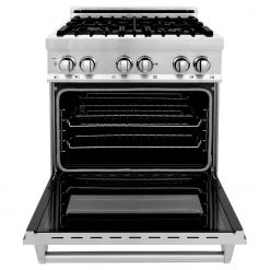 ZLINE Kitchen And Bath ZLINE 30 In. 4.0 Cu. Ft. Dual Fuel Range With Gas Stove And Electric Oven In Stainless Steel With Color Door Options (RA30)