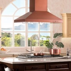 ZLINE Kitchen And Bath ZLINE 36 In. Designer Series Copper Island Mount Range Hood (8KL3iC-36) Shop By Brand