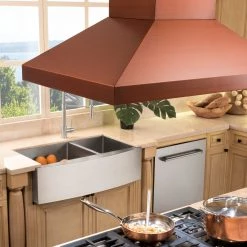 ZLINE Kitchen And Bath ZLINE 36 In. Designer Series Copper Island Mount Range Hood (8KL3iC-36) Shop By Brand