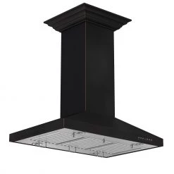 ZLINE Kitchen And Bath ZLINE 36 In. Designer Series Oil-Rubbed Bronze Island Mount Range Hood (8KL3iB-36)