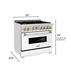 ZLINE Kitchen And Bath ZLINE 36 In. Autograph Edition Gas Range In Stainless Steel With White Matte Door And Accents (RGZ-WM-36) Shop By Brand