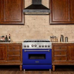 ZLINE Kitchen And Bath ZLINE 36 In. Professional 4.6 Cu. Ft. 6 Gas On Gas Range In Stainless Steel With Color Door Options (RG36) Shop By Brand