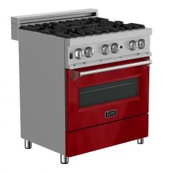 ZLINE Kitchen And Bath ZLINE 36 In. Professional Dual Fuel Range In DuraSnow Stainless Steel With Color Door Finishes (RAS-SN-36)