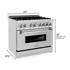 ZLINE Kitchen And Bath Shop By Style ZLINE 36 In. Dual Fuel Range With Gas Stove And Electric Oven In Stainless Steel With Color Door Options (RA36) 66 ZLINE Kitchen And Bath Shop By Style ZLINE 36 In. Dual Fuel Range With Gas Stove And Electric Oven In Stainless Steel With Color Door Options (RA36)