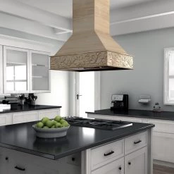 ZLINE Kitchen And Bath ZLINE 36 In. Unfinished Wooden Island Mount Range Hood (9373UF-36)