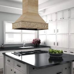 ZLINE Kitchen And Bath ZLINE 36 In. Unfinished Wooden Island Mount Range Hood (9373UF-36)