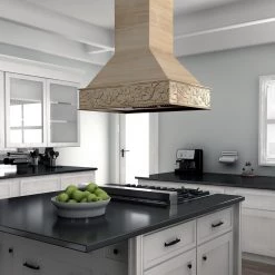 ZLINE Kitchen And Bath ZLINE 36 In. Unfinished Wooden Island Mount Range Hood (9373UF-36)