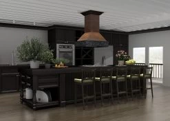 ZLINE Kitchen And Bath Shop By Brand ZLINE 36 In. Wooden Island Mount Range Hood In Antigua And Walnut (9373AR-36)