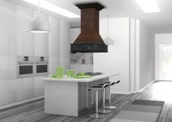 ZLINE Kitchen And Bath Shop By Brand ZLINE 36 In. Wooden Island Mount Range Hood In Antigua And Walnut (9373AR-36)