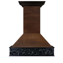 ZLINE Kitchen And Bath Shop By Brand ZLINE 36 In. Wooden Island Mount Range Hood In Antigua And Walnut (9373AR-36)