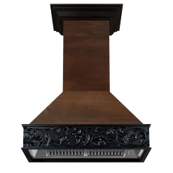 ZLINE Kitchen And Bath Shop By Brand ZLINE 36 In. Wooden Island Mount Range Hood In Antigua And Walnut (9373AR-36)