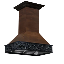 ZLINE Kitchen And Bath Shop By Brand ZLINE 36 In. Wooden Island Mount Range Hood In Antigua And Walnut (9373AR-36)