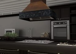 ZLINE Kitchen And Bath Shop By Brand ZLINE 36 In. Wooden Island Mount Range Hood In Antigua And Walnut (9373AR-36)