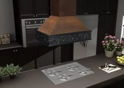 ZLINE Kitchen And Bath Shop By Brand ZLINE 36 In. Wooden Island Mount Range Hood In Antigua And Walnut (9373AR-36)