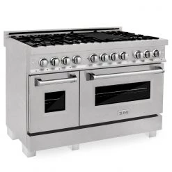 ZLINE Kitchen And Bath Shop By Brand ZLINE 48 In. DuraSnow® Stainless Steel 6.0 Cu.ft. 7 Gas Burner/Electric Oven Range With Color Door Options (RAS-SN-48)