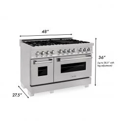 ZLINE Kitchen And Bath Shop By Brand ZLINE 48 In. DuraSnow® Stainless Steel 6.0 Cu.ft. 7 Gas Burner/Electric Oven Range With Color Door Options (RAS-SN-48)