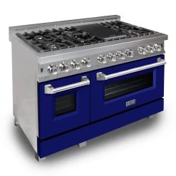 ZLINE Kitchen And Bath Shop By Brand ZLINE 48 In. DuraSnow® Stainless Steel 6.0 Cu.ft. 7 Gas Burner/Electric Oven Range With Color Door Options (RAS-SN-48)