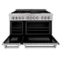 ZLINE Kitchen And Bath Shop By Brand ZLINE 48 In. DuraSnow® Stainless Steel 6.0 Cu.ft. 7 Gas Burner/Electric Oven Range With Color Door Options (RAS-SN-48)