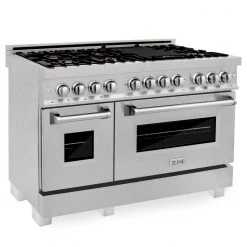 ZLINE Kitchen And Bath Shop By Brand ZLINE 48 In. DuraSnow® Stainless Steel 6.0 Cu.ft. 7 Gas Burner/Electric Oven Range With Color Door Options (RAS-SN-48)