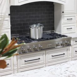 ZLINE Kitchen And Bath Shop By Brand ZLINE 48 In. Porcelain Gas Stovetop With 7 Gas Burners And Griddle (RT48) Available With Brass Burners