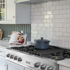 ZLINE Kitchen And Bath Shop By Brand ZLINE 48 In. Porcelain Gas Stovetop With 7 Gas Burners And Griddle (RT48) Available With Brass Burners