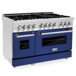 ZLINE Kitchen And Bath ZLINE 48 In. Professional Dual Fuel Range In Stainless Steel With Color Door Options (RA48) Shop By Brand