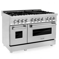 ZLINE Kitchen And Bath ZLINE 48 In. Professional Dual Fuel Range In Stainless Steel With Color Door Options (RA48) Shop By Brand