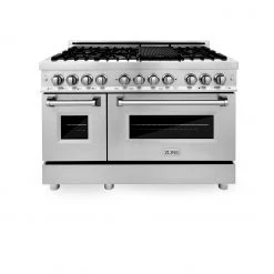 ZLINE Kitchen And Bath ZLINE 48 In. Professional Dual Fuel Range In Stainless Steel With Color Door Options (RA48) Shop By Brand