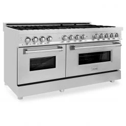 ZLINE Kitchen And Bath ZLINE 60 In. 7.4 Cu. Ft. Dual Fuel Range With Gas Stove And Electric Oven In Stainless Steel With Color Options (RA60) Shop By Style
