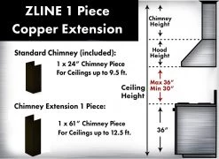 ZLINE Kitchen And Bath Range Hood Accessories ZLINE 61 In. Extended Chimney And Crown (8KBB-E) 5 ZLINE Kitchen And Bath Range Hood Accessories ZLINE 61 In. Extended Chimney And Crown (8KBB-E)