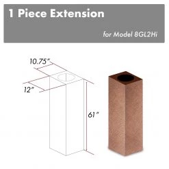 ZLINE Kitchen And Bath Range Hood Accessories ZLINE 61 In. Hand Hammered Copper Finished Chimney Extension For Ceilings Up To 12.5 Ft. (8GL2Hi-E)