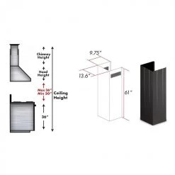 ZLINE Kitchen And Bath ZLINE 61 In. Wooden Chimney Extension For Ceilings Up To 12 Ft. (KPCC-E)