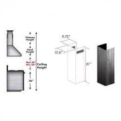 ZLINE Kitchen And Bath Range Hood Accessories ZLINE 61 In. Wooden Chimney Extension For Ceilings Up To 12 Ft. (KPDD-E)