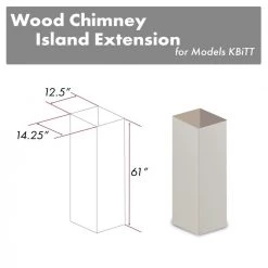 ZLINE Kitchen And Bath Range Hood Accessories ZLINE 61 In. Wooden Chimney Extension For Ceilings Up To 12.5 Ft. (KBiTT-E)