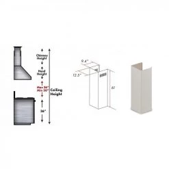 ZLINE Kitchen And Bath Range Hood Accessories ZLINE 61 In. Wooden Chimney Extension For Ceilings Up To 12.5 Ft. (KBTT-E)