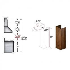 ZLINE Kitchen And Bath ZLINE 61 In.Wooden Chimney Extension For Ceilings Up To 12 Ft. (KPLL-E)