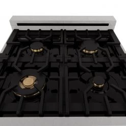 ZLINE Kitchen And Bath Freestanding Ranges ZLINE Autograph Edition 24 In. 2.8 Cu. Ft. Dual Fuel Range With Gas Stove And Electric Oven In DuraSnow Stainless Steel With White Matte Door (RASZ-WM-24)