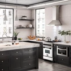 ZLINE Kitchen And Bath Freestanding Ranges ZLINE Autograph Edition 24 In. 2.8 Cu. Ft. Dual Fuel Range With Gas Stove And Electric Oven In DuraSnow Stainless Steel With White Matte Door (RASZ-WM-24)