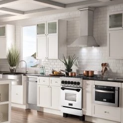 ZLINE Kitchen And Bath Freestanding Ranges ZLINE Autograph Edition 24 In. 2.8 Cu. Ft. Dual Fuel Range With Gas Stove And Electric Oven In DuraSnow Stainless Steel With White Matte Door (RASZ-WM-24)