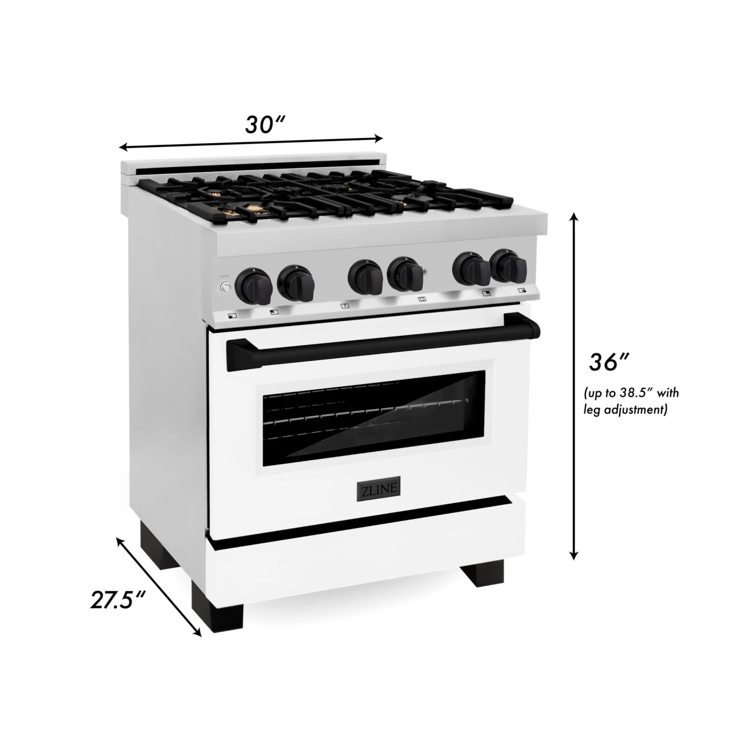ZLINE Kitchen And Bath ZLINE Autograph Edition 30 In. 4.0 Cu. Ft. Dual Fuel Range With Gas Stove And Electric Oven In Stainless Steel With White Matte Door And Accents (RAZ-WM-30) 25 ZLINE Kitchen And Bath ZLINE Autograph Edition 30 In. 4.0 Cu. Ft. Dual Fuel Range With Gas Stove And Electric Oven In Stainless Steel With White Matte Door And Accents (RAZ-WM-30)